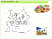 Girl pot coloring. http://www.kidsfront.com/coloring-pages.html...
