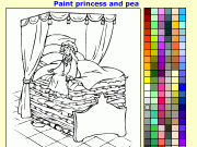 Princess coloring. Paint princess and pea www.Fun4Child.com Kids paint games Print Reset...
