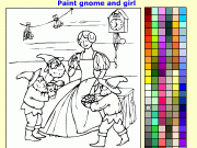 Gnome and girl coloring. Paint gnome and girl www.Fun4Child.com Kids paint games Print Reset...
