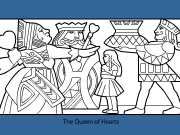 Game The queen of hearts coloring