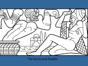 The genie and Aladdin coloring. The Genie and Aladdin...
