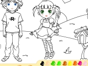 Girl and boy online coloring....
