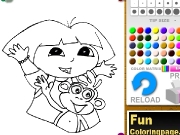 Game Dora and monkey coloring