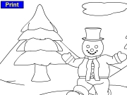 Game Running snowman coloring