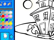 Game Strange house coloring