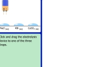 Simlab - electrolysis of aqueous solutions - part 3. In this part of the electrolysis aueous solutions lab, you see three aqueous solutions. One contains dissolved sodium chloride (NaCl). The second solution potassium bromide (KBr). third is made from copper (II) sulfate (CuSO ).After have added electolysis apparatus to each drop, will be able what happening in cause observable change.When lab done loading, a button appear below. Use begin lab. Loa...
