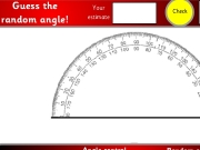 Guess the random angle. Random angle generators Angle control For use with estimation activity demonstration Show / Hide Protractor Acute Obtuse Either +1 -1 +5 -5 +10 -10 Guess the random angle! Your estimate Check...
